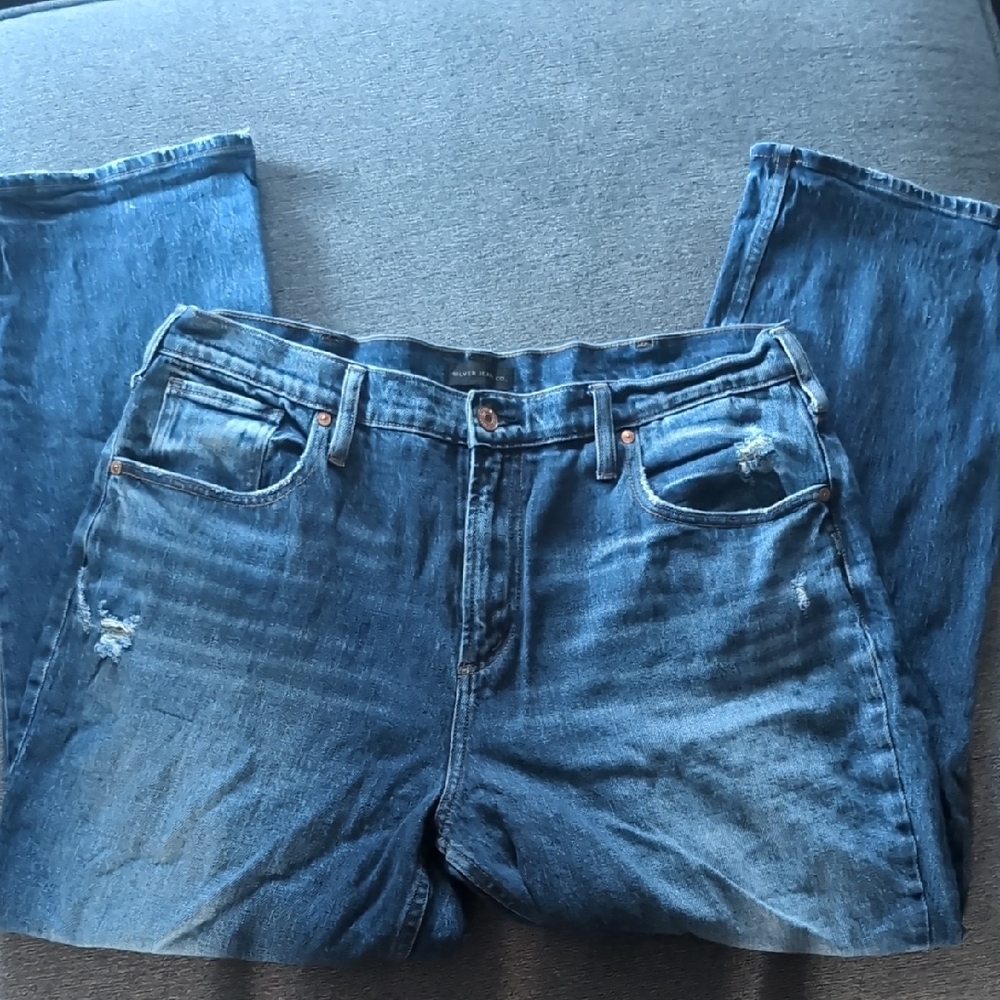 Blue Distressed Jeans By Silver Jeans co.